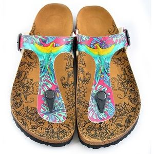 🦜Calceo Macaw Parrot Footbed Beach Sandal🌊